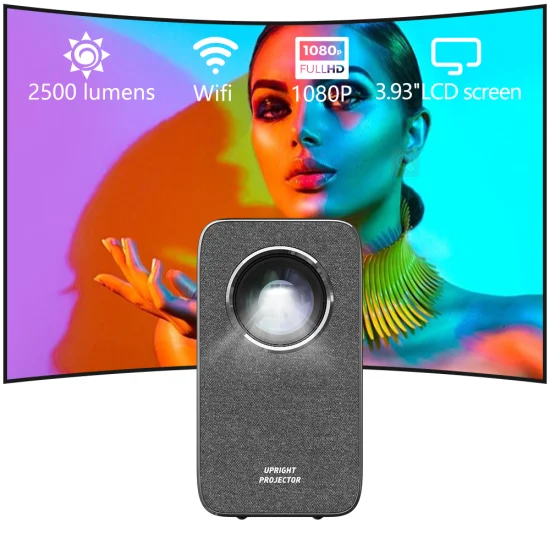 Tragbarer Mini-HD-720p-LED-Unterstützung, kabelloser Spiegelbildschirm, Heimkino-LED-LCD-Projektor, Android 9.0 Proyector 120-Zoll-Projektionsbildschirm, Video-Kinoprojektor